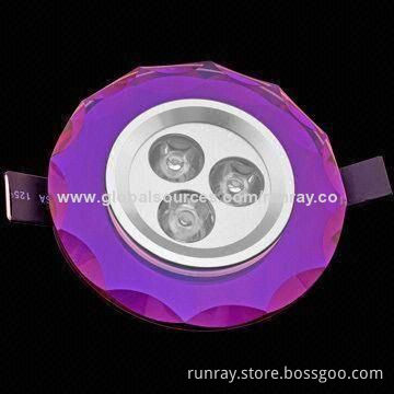 LED Crystal Downlight with 80 to 110lm/W Luminous Efficiency and 3W Power